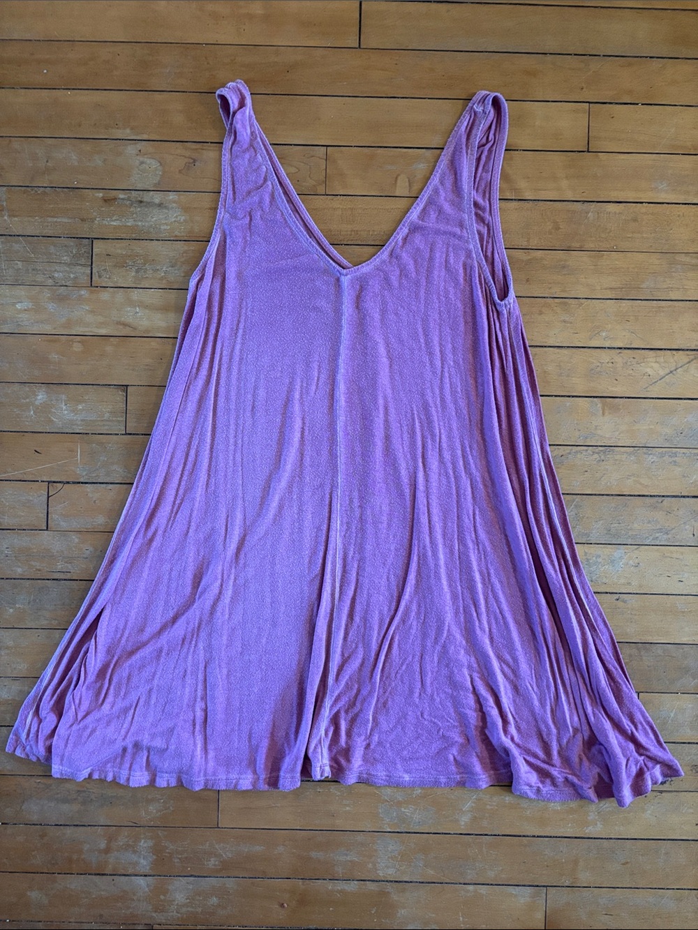 Sleeveless V-Neck Swing Tank Dress in Pink